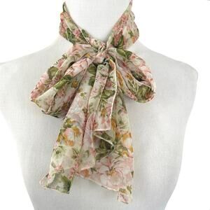 Women Head Neck Rectangle Floral Scarf Coquette Cottagecore Pink Feminine Preppy